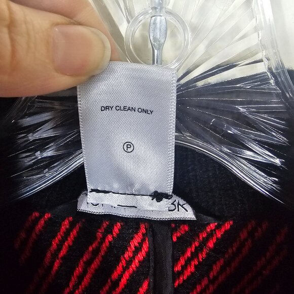 John Mark Red Buffalo Plaid Wool Cape Poncho XL Zipper Pockets Preppy Christmas - Picture 7 of 8